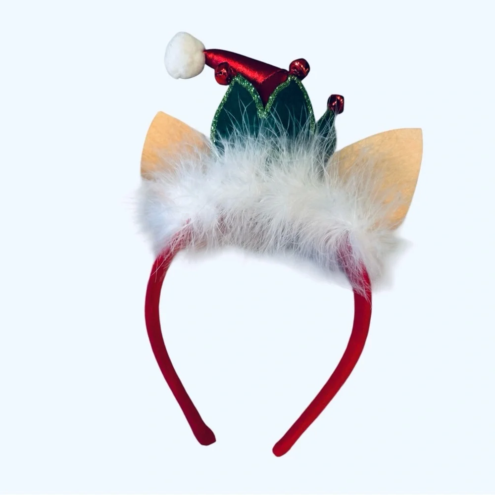Set 3 Christmas Headbands Whimsical Holiday Card Elf Red Multicolor Dr Seuss